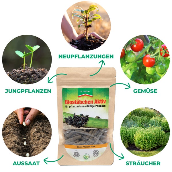 Biostäbchen Aktiv – Vitalisierende Pflanzenpflege für gesunde, widerstandsfähige Pflanzen – Mit Schachtelhalm, Rainfarn & Kaffeeextrakt – Für Zimmer-, Balkon- & Gartenpflanzen