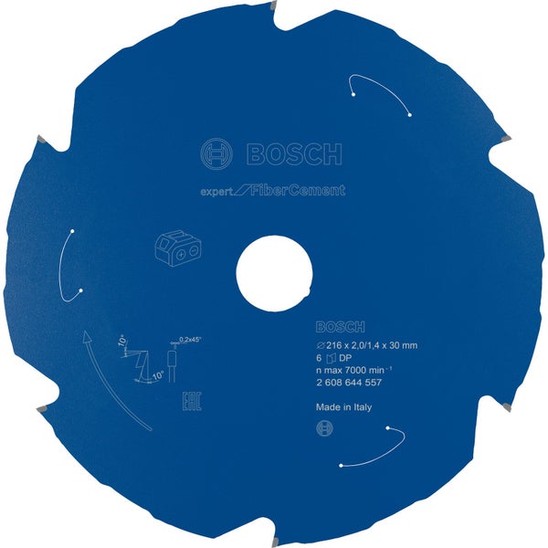 Bosch Kreissägeblatt Expert for Fibre Cement für Akku-Gehrungssägen 216 x 2 / 1,4 x 30 6 Zähne - 2608644557