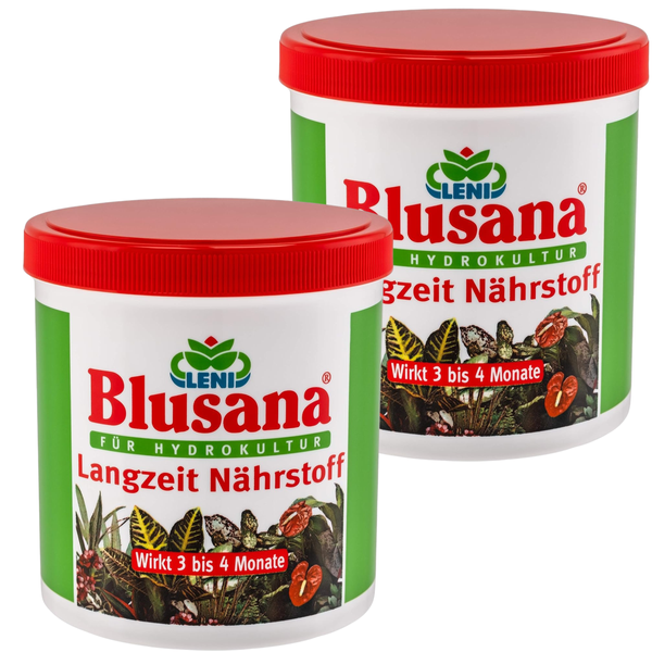 Blusana Langzeitdünger Vorteilspaket 1,6 Liter Lewatit HD 50 NPK Dünger für Zierpflanzen in Hydrokultur (2 x  800 ml Dose)