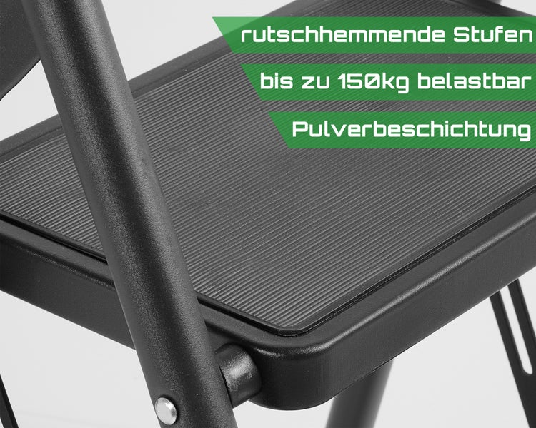 Ondis24 Trittleiter 3 Stufen, klappbar Hugo, Leiter