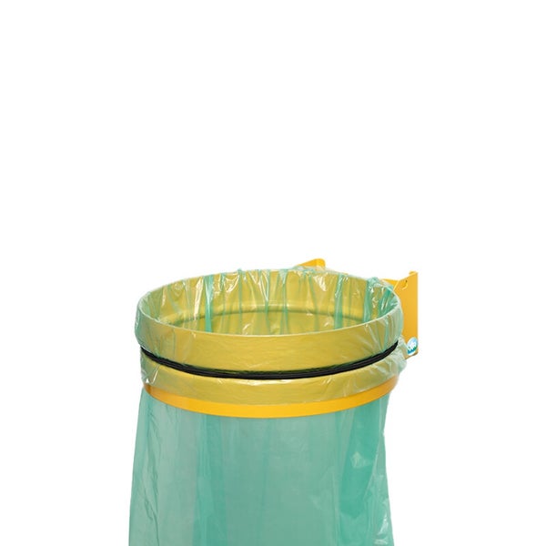 Wand-Müllbeutelhalter mit Gummiring zur Fixierung des Müllbeutels.