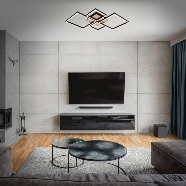 LED Deckenleuchte Dimmbar schwenkbar 44 W schwarz Metall-Kunststoff Briloner