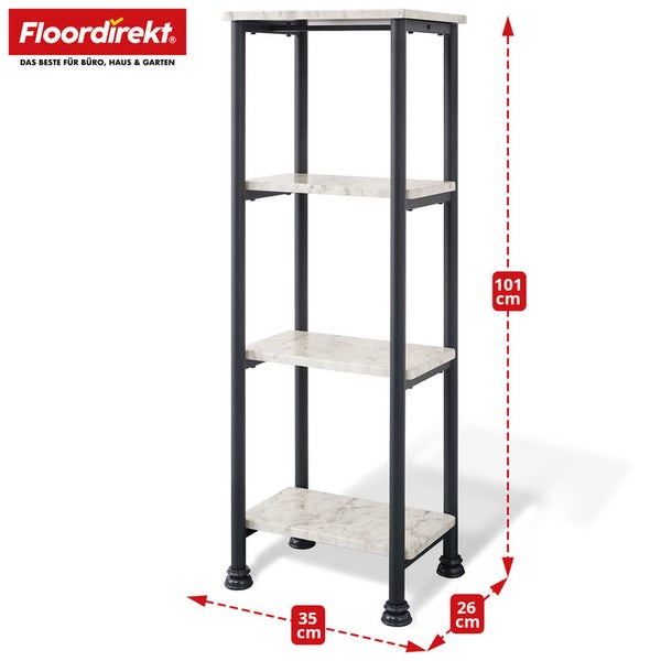 Schmales Regal mit drei Ablagen und den Maßen 101 x 35 x 26 Zentimeter.