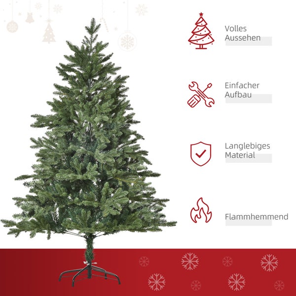 HOMCOM künstlicher Weihnachtsbaum, PE, Metall