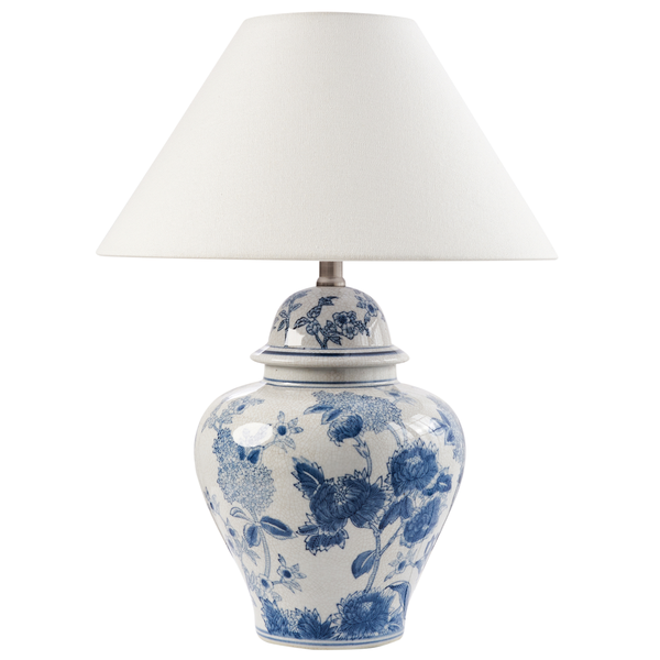 Tischlampe SORRAIA Porzellan Weiß / Blau