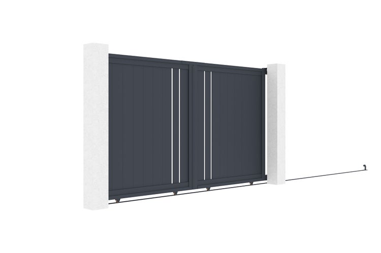 Schiebetor 3m GIONA H.180 graues Aluminium