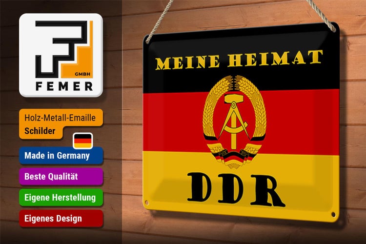 Blechschild Spruch 30x20cm meine Heimat DDR Fahne Ostalgie