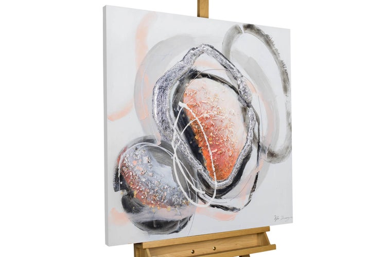 Handgemaltes Gemälde Acrylfarbe 80x80cm Rot