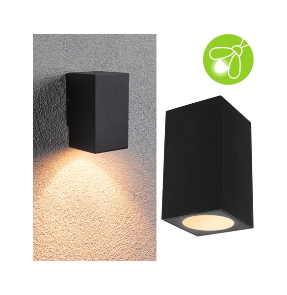 LED Wandleuchte Flame insektenfreundlich IP44 eckig 58x103mm 2200K 4W 265lm 230V 75° Anthrazit Metall