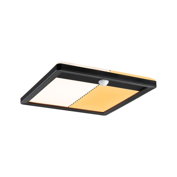 LED Außenpanel Lamina Backlight Dämmerungsgesteuerter Bewegungsmelder (IR) insektenfreundlich IP44 eckig 250x47mm Tunable Warm 14W 920lm 230V Schwarz Kunststoff