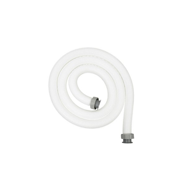 Weißer Schwimmbadschlauch mit grauen Anschlüssen