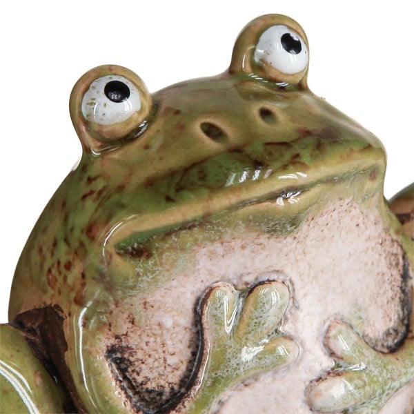 Froschfigur aus Keramik für den Garten