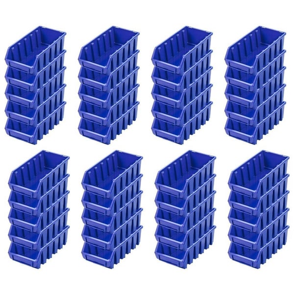 PROREGAL SuperSparSet 40x Sichtlagerbox 2L HxBxT 7,5 x 11,6 x 21,2 cm Polypropylen Blau