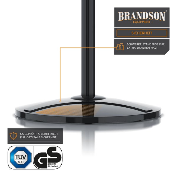 Brandson Standventilator 60W mit Timer, Luftkühler 80 Grad osziellierend, Ventilator höhenverstellbar, Kopf um 35 Grad neigbar, 3 Geschwindigkeiten