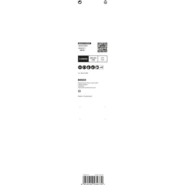 Bosch EXPERT Hard Nail Pallets Säbelsägeblatt, 225 mm lang