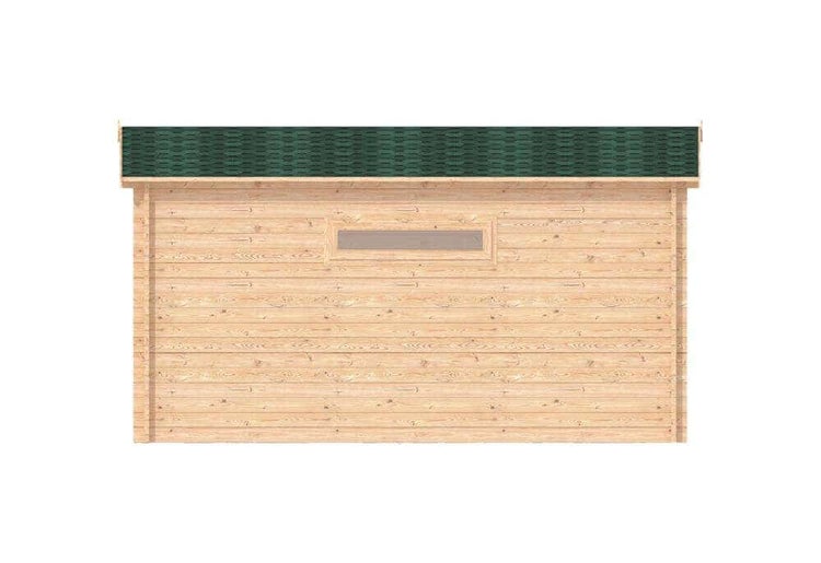 Alpholz Holzgarage-44 5x5 Garage aus Holz in natur, Unterstellplatz mit 44 mm Wandstärke inklusive Geräteraum Fertiggarage imprägniert 5,2x5,2m