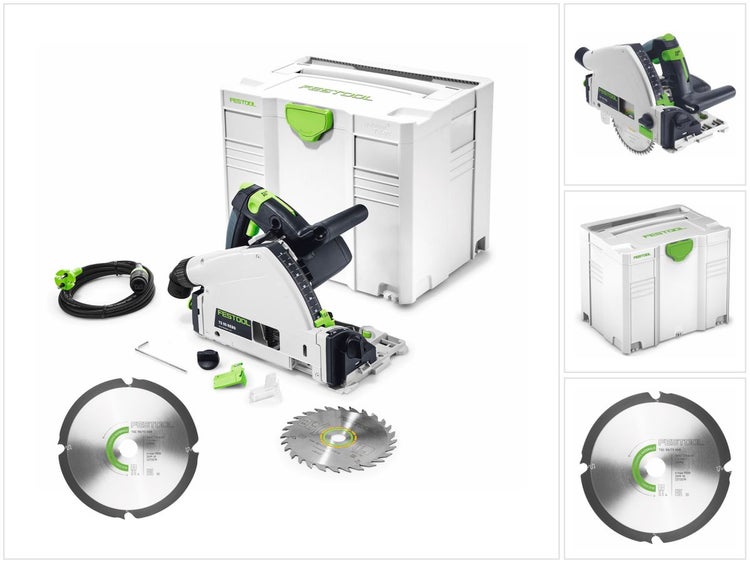 Festool TS 55 REBQ-PLUS Tauchsäge 1200W 160 mm im Systainer ( 561551 ) + Extra Sägeblatt HW