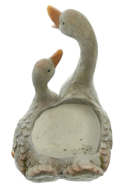 FRANK FLECHTWAREN | Pflanzer Gänsepaar, 24,5 x 26 x 36 cm, MAGNESIUMOXID