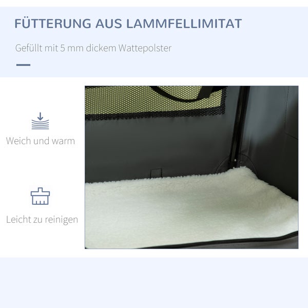 PawHut Tragetasche, 70L x 51B x 50H cm, Stahl, Oxfordstoff, Netzstoff (100% Polyester), Grau