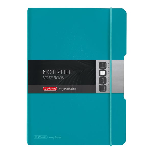 Herlitz Notizheft flex A5 40 Blatt kariert caribbean turquoise