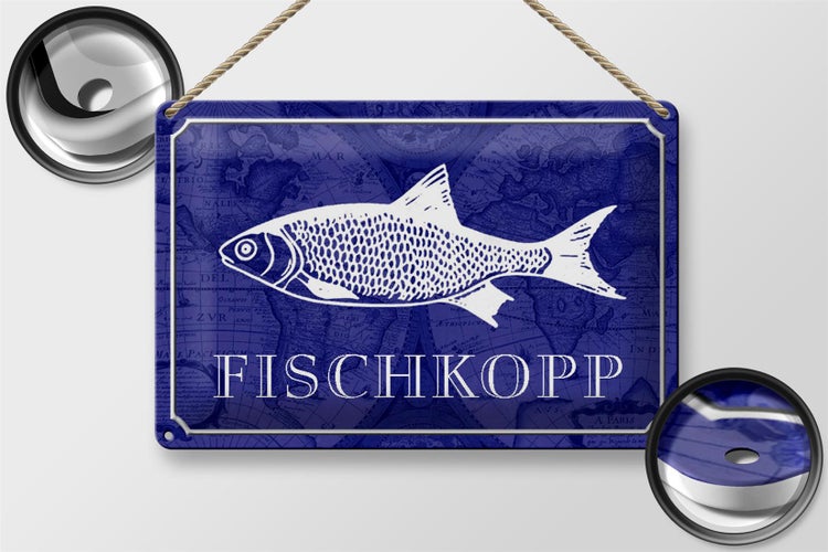 Blechschild Spruch 30x20cm Fischkopp Fisch Schild
