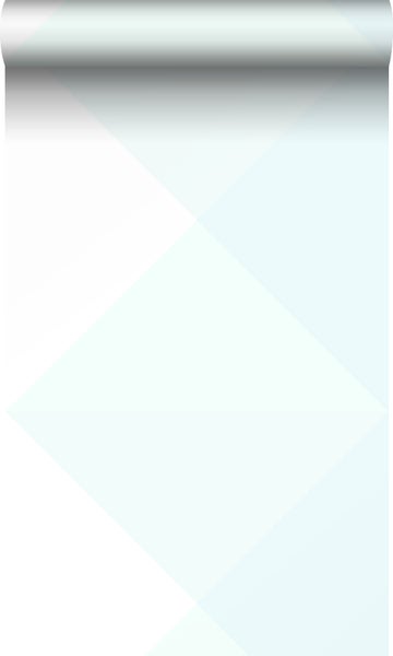 Origin Wallcoverings Tapete große Dreiecke Weiß und Pastell Mintgrün - 53 cm x 10.05 m - 347497