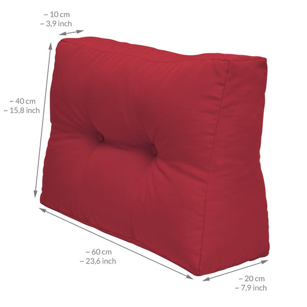 Beautissu ECO Elements Palettenkissen Rücken 60x40x20cm Rot (2tlg)