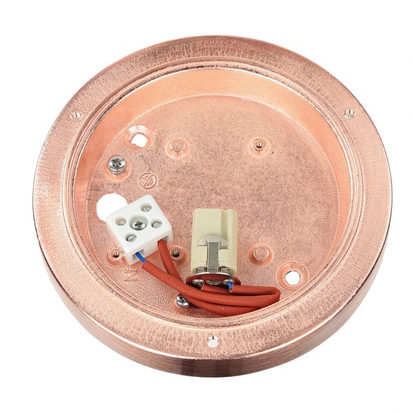 Innenansicht einer Deckenleuchte mit Anschlussklemmen