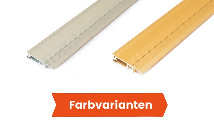 Aluminium Bodenprofile für Übergänge in verschiedenen Farbvarianten.