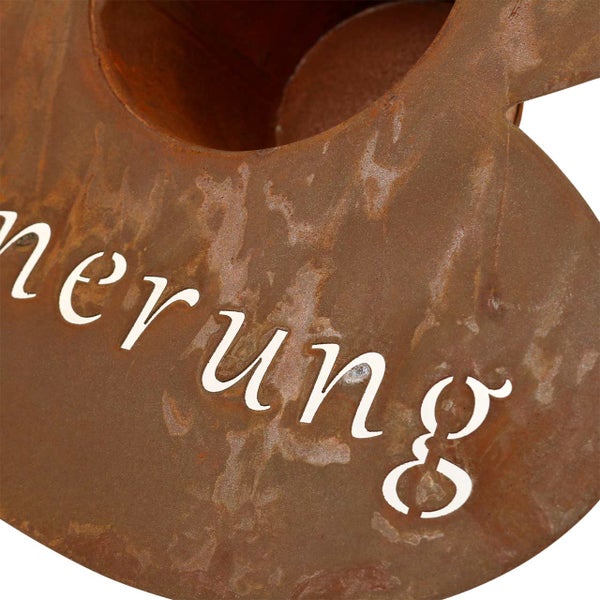 Dekorative Gartendekoration aus Metall mit dem Schriftzug Erinnerung