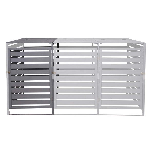 Mülltonnenbox für drei Mülltonnen aus Holz