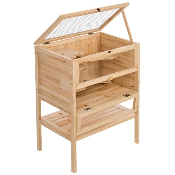 Kleintierkäfig tectake Binki 60 x 40 x 80 cm aus Holz braun