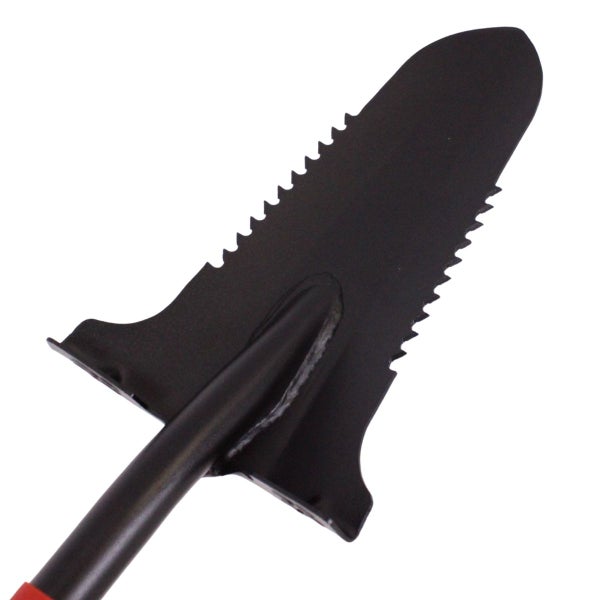 Schwarze Handschaufel mit Wellenschliff aus Metall