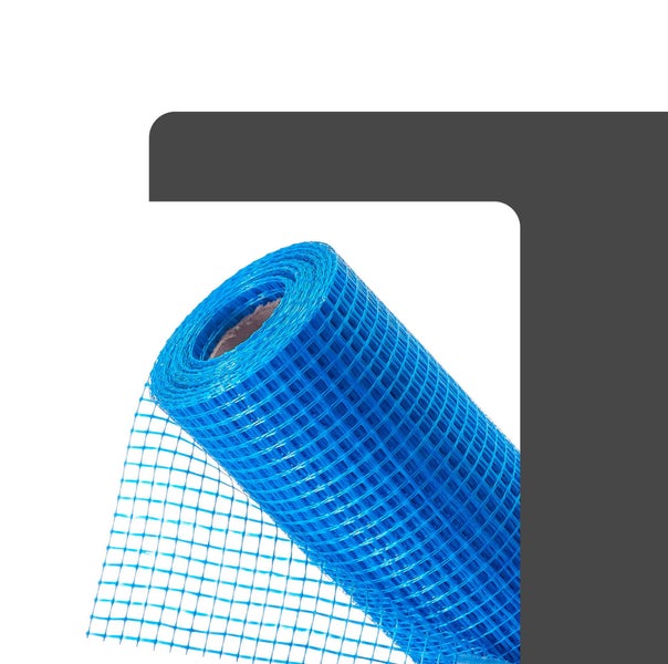 Rolle blaues Armierungsgewebe aus Glasfaser zur Verstärkung von Putz.