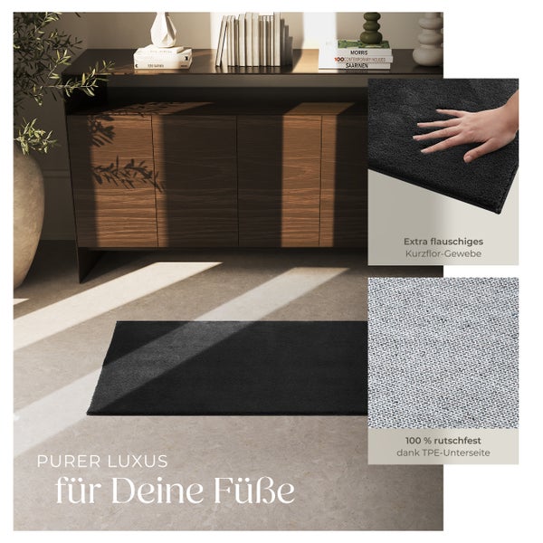 Kurzflorteppich tectake rutschfeste Unterseite verschiedene Größen und Farben 60 x 110 cm