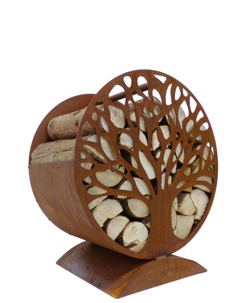 BADEKO Edelrost Holzregal -Lebensbaum-