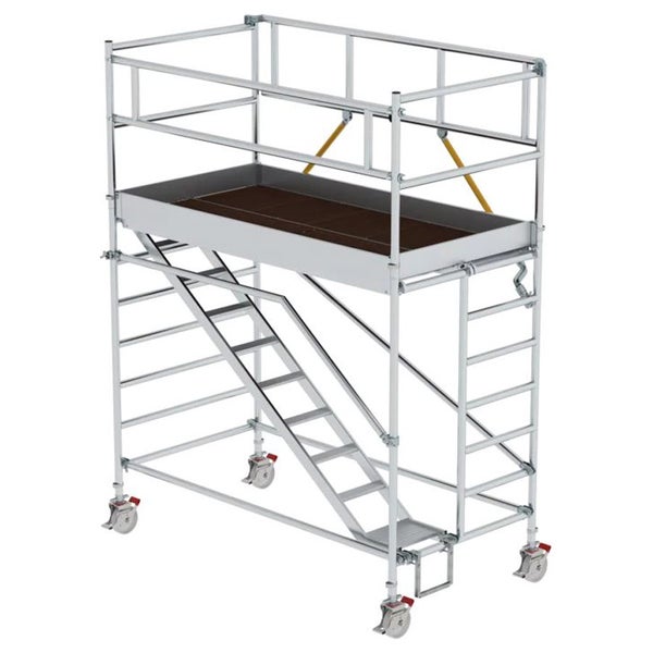 Rollgerüst mit Treppe und Arbeitsplattform