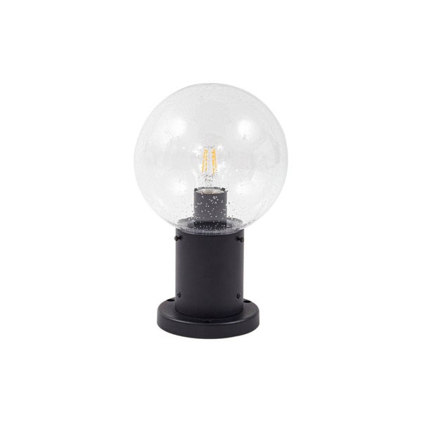 Lindby Außenleuchte Dangan (spritzwassergeschützt (Modern) in Transparent aus Glas (1 flammig, E27) - Wegeleuchte Pollerleuchte Wegelampe Sockelleuchte