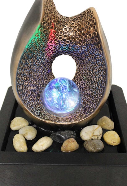 Zimmerbrunnen Tischbrunnen FoAnelli Kupfer Rgb Led 26 cm 11114