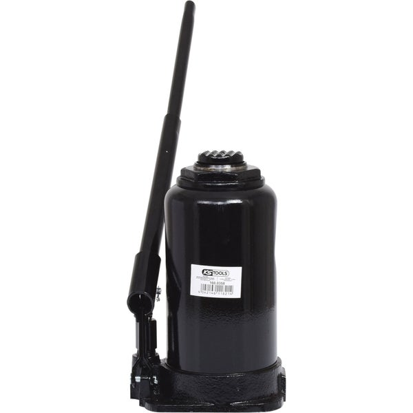 Hydraulischer Flaschenwagenheber mit einer Tragfähigkeit von 20 Tonnen und KS Tools Logo.