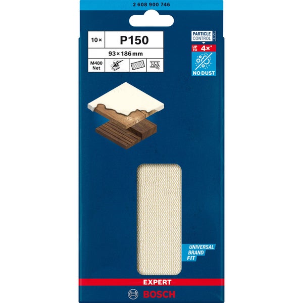 Bosch 10x Expert M480 Schleifnetz für Schwingschleifer 93 x 186 mm G 150 - 2608900746