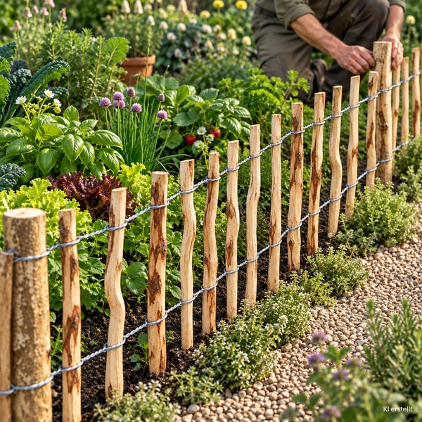 20m Staketenzaun 60cm hoch Lattenabstand 4-6cm Gartenzaun