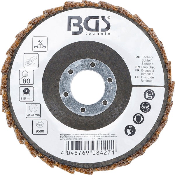 BGS Fächer-Schleif-Scheibe Vlies Ø 115 mm Körnung 80 - 74471