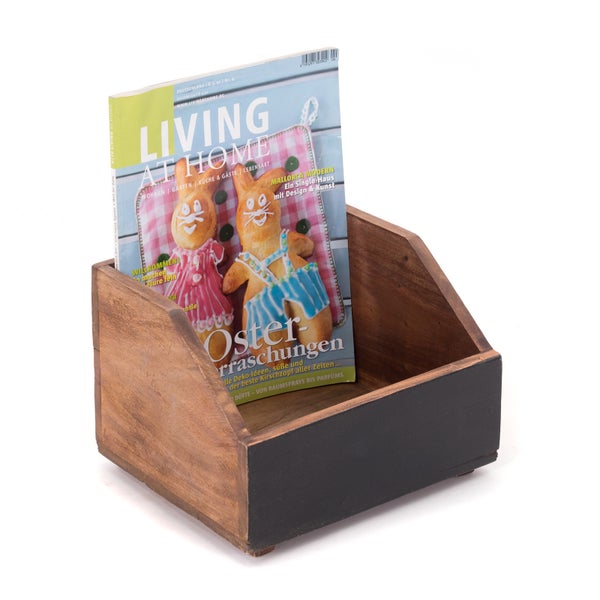 Schreibtisch-Organizer Libro Mahagoni Holz, mit beschreibbarer Tafel naturfarben