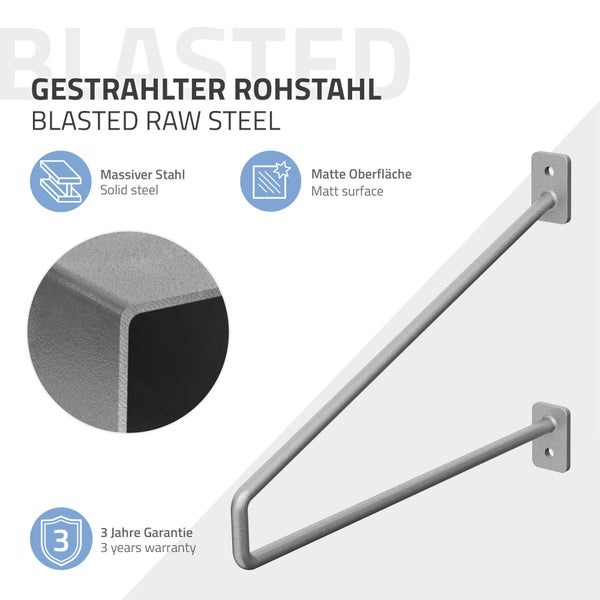 ML-Design 8 Stück Regalhalterung, 265 mm, Silber, aus Stahl, Haarnadel Regalhalterungen, Schwebe Regalwinkel, Hairpin Wandhalterung, Regalträger für Wandmontage, Industrielle Wandregal, Wandkonsole