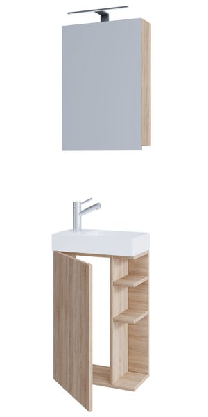 2-tlg Gäste WC Bad Waschtisch Lumia Spiegelschrank