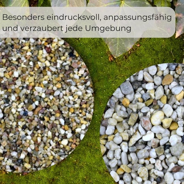 Kieselsteine Garten Quarzkies Zierkies 16-32 mm 25 kg Buntkies Teichkies Aquarium Kies Weg Steinteppich Zierstein Quarz