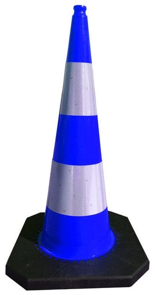 Leitkegel, Pylone 100 cm blau RA2C schwerer Fuß 7,5 kg schwer