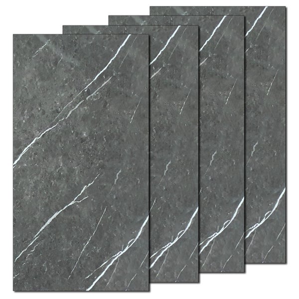 Vier graue Wandpaneele mit Marmoroptik