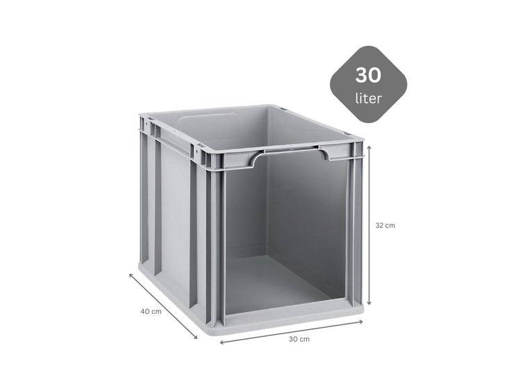 PROREGAL SuperSparSet 4x Eurobox NextGen Store HxBxT 32 x 30 x 40 cm 30 Liter Front Offen Eurobehälter Transportbox
